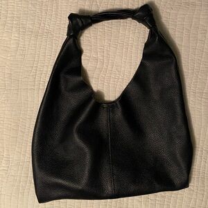 Black viola castellani real leather double knot hobo NWOT